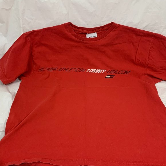 Vintage Tommy Hilfiger Red AUTHENTIC Hilfiger Athletics - Picture 1 of 3